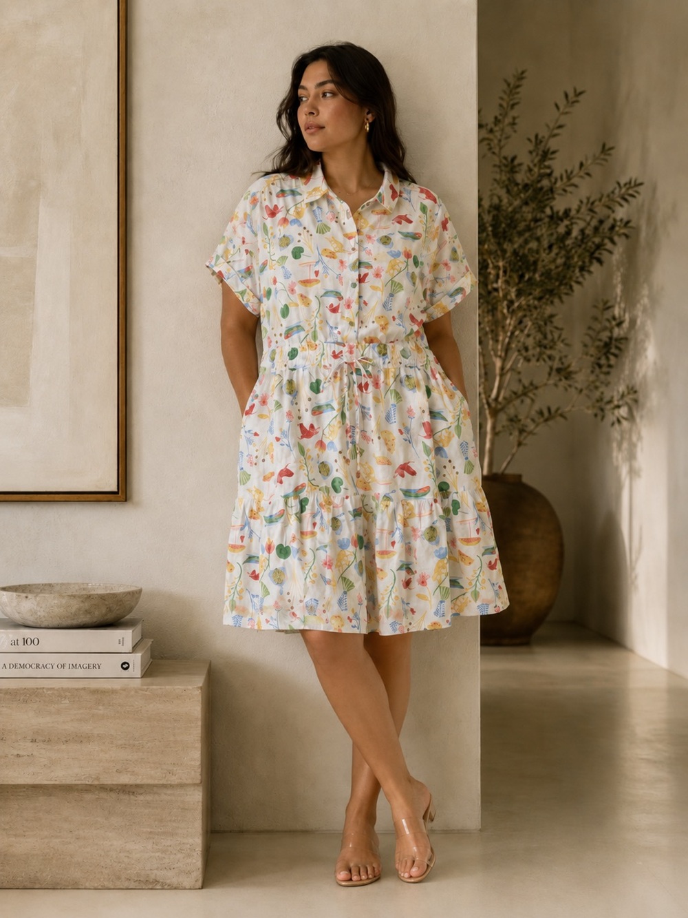 New size L stunning Summer Linen blend dress